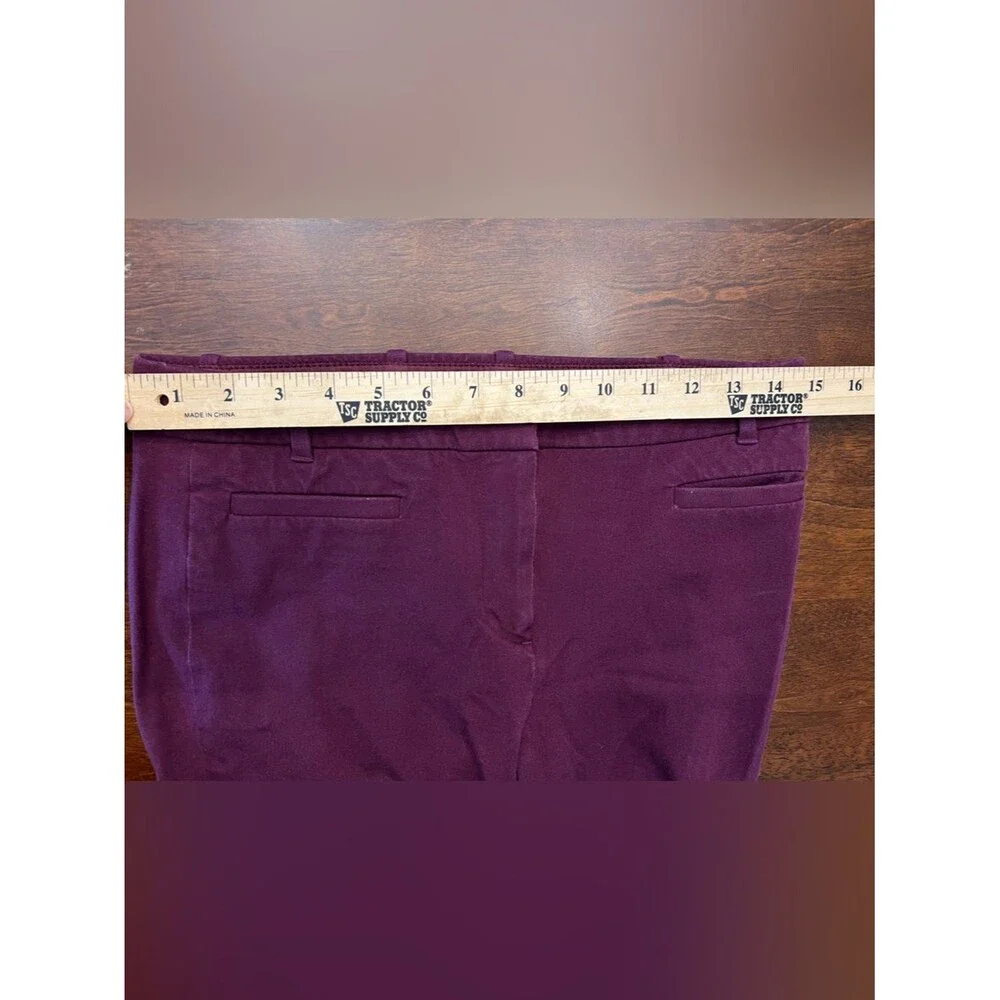 J.Crew Stretch Slim Ankle Pants Burgundy Plum Career Work Office Size US 2